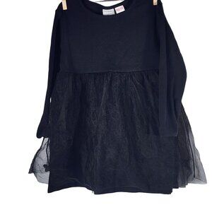 Black Long Sleeve Tulle Dress For Girls Size 3-4 Years By Zara